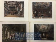 Windsor Castle Lithographs Four large 19th Century coloured lithographs, includes Old Grand