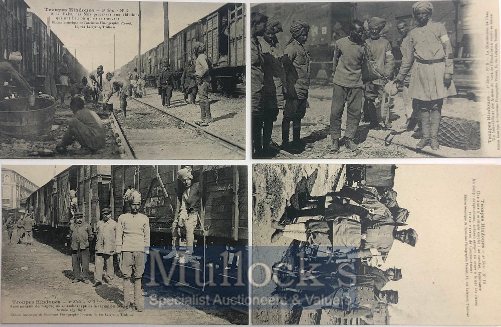 India & Punjab – Indian & Sikh Military WWI Postcards A set of 4 vintage original First World War
