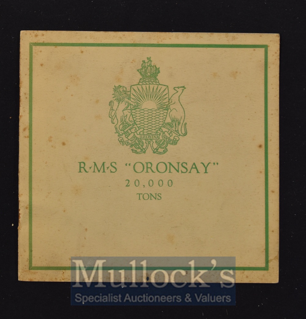 R.M.S. Oronsay Circa 1925 A 16 page Publicity Brochure with 8 full page photographs of the ship