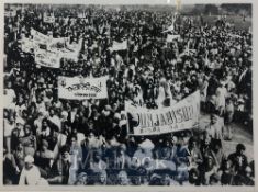 India & Punjab – Punjab Suba Protest 1956 A vintage antique photograph showing Sikhs in