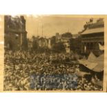 India - Original photo Akalis gather to protest at the British clock tower, Golden temple