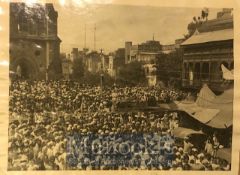 India - Original photo Akalis gather to protest at the British clock tower, Golden temple