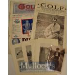 Selection of magazine cuttings to include 23 photos of women golfers incl Joyce Wethered, Molly