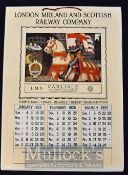 London Midland and Scottish Railway Company Calendar 1925 featuring 4 pages with an LMS classic