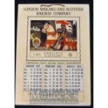 London Midland and Scottish Railway Company Calendar 1925 featuring 4 pages with an LMS classic