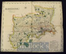 Folding Map of The County of Middlesex. Publisher: H.G. Collins, Paternoster Row, London Circa 1850s