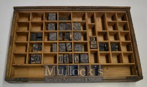 Selection of Printings Blocks for hand printing price tags Victorian era, in original selection