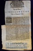 Charles II By The King – 1680 A Proclamation For a General Fast Broadside - printed by the Assigns