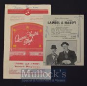 Laurel and Hardy Signed Theatre Programme 1952 ‘Queen Theatre Rhyl’ Programme with ticket stub