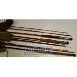 Selection of Fishing Rods: To consist of Split cane fly rod, Lee of Redditch fly rod, green Heart