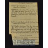 Rare Puritan Parliament Orders Re The Army 1647 ‘Die Lunae 28. Junii 1647’ Resolved upon the