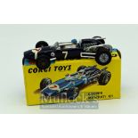 Corgi Toys 156 Cooper Maserati Formula 1 Racing Car - blue body, cast hubs, racing number 7,