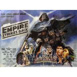 Film Poster - Star Wars The Empire Strikes Back - 40 X 30 Rare Silver Logo Example Starring Harrison
