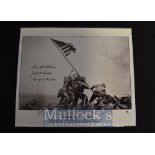 Battle of Iwo Jima - ‘Flag Raising on Iwo Jima’ Signed Print date Feb 23 1945, with 3 signatures