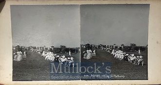 Original stereo view photo of Indian Army veterans waiting for the viceroy, Hampton court. Hands &