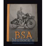 B.S.A. 1934 Sales Catalogue A period 6 page fold out Sales Catalogue, illustrating one machine and