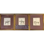Early Horse Racing Etchings c.1750 – depicts ‘Little Driver the property of Mr Iofiah Marshall Won