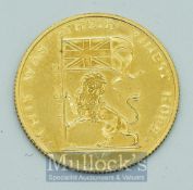 Munzen & Medaillen Gold Medallion Sir Winston Churchill marked 18ct .750, also marked 900