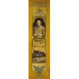 Shakespeare Tercentenary 1864 Silk Woven Bookmark coloured with text as follows ‘Shakespeare he