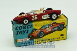 Corgi Toys 154 Ferrari Formula 1 Grand Prix Racing Car - red, chrome trim and interior with figure