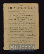 Robbery; Bailey Proceedings. 18th Century Crime In London 1755 A 20 page publication mentioning