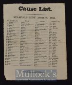 Cause List Stafford Lent Assizes 1825 Stafford Broadside contains Plaintiffs Att., Plaintiff.,