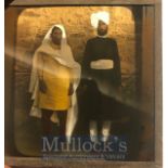 Original Glass slide of a native Sikh couple Amritsar, Punjab. c1900s