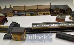 OO Gauge Ready Scratch Built Buildings – To consist of Row of shops, burnt out building,