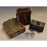 Gaumont Stereo Camera, Dark Slides, Filters and Original Leather Case France, 1900 The