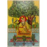 India & Punjab –Guru Nanak Chromolithograph A vintage mounted chromolithograph of the founder of the