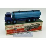 Dinky Toys 504 Foden (1st Type) 14-ton Tanker - two-tone blue, ridged hubs - Fair to Good in a