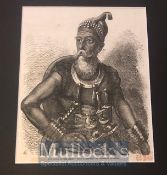 India - 19th century engraving showing a Sikh Akali warrior of the Sikhs. From a drawing by Marshall