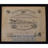 Kent - Isle Of Thanet Agricultural Association 1873 Impressive large Certificate with fine