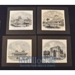 India – 4x C.1858 Various Engravings to include Futepore, Palace in the Fort at Allahabad, Jardins