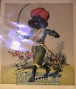 India - Original lithograph of a ‘Savage’ Sikh soldier during the Indian mutiny c1850s measures