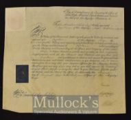 Royal Navy Commission document on vellum, appointing John Chambers White as captain of H.M.S.