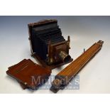 Victorian Plate Camera: Thornton Pickard Half Plate Camera with Brass Lens, Shutter 2 Dark Slides