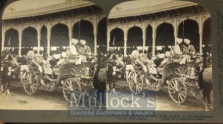 Original stereo view photo Silver Phaeton of H.H Maharaja of Jind Sikh state. Delhi durbar c1900s