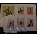 India – Selection of Lovett Lithograph Prints depicting different views of Sikh Regiment, all