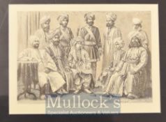 India – ‘The Raja of Bahawalpur and his court’ wood engraving mounted measures 31x26cm approx.