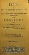 India: Its History, Climate, Productions by J. H. Stocqueler 1857 Book An interesting 219 page