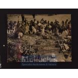 Gandhi Press Photograph ‘Gandhi’s funeral Pyre’ notes and press stamp to reverse, measures 20x18cm