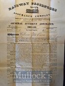Shropshire – Ironbridge 1860 - Certificate of ‘Railways Passengers Assurance Company’ for William