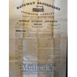 Shropshire – Ironbridge 1860 - Certificate of ‘Railways Passengers Assurance Company’ for William