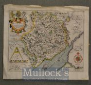 Wales – Monmouthshire Map by William Hole ‘Monumethensis Comitatus Quem Olim Incolurent Silures’