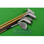 Selection of Hickory / Steel Golf Clubs: Alloy to include A G Spalding, Mills, Niblick A/F (5)