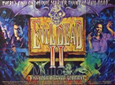 Film Poster - Horror Film Evil Dead II Kiss Your Nerves Goodbye - 40 X 30 Starring Bruce Campbell,