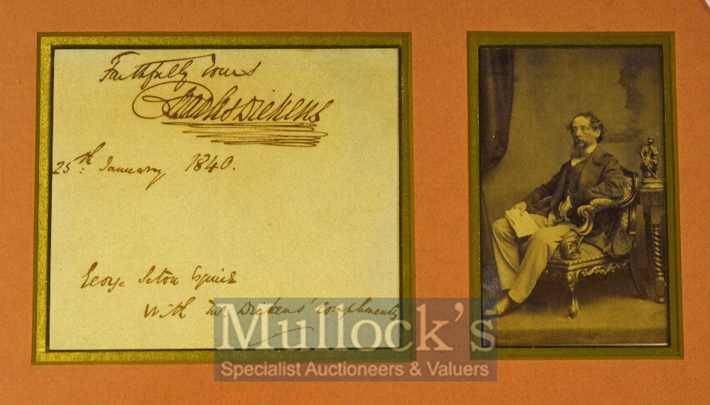 Autograph – Charles Dickens (1812-1870) Signed Letter Display includes concluding section of