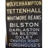 Black Country Bus Canvas Destination Roll: Featuring many destinations to include Wolverhampton,