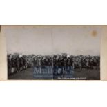 Original stereo view photo of Decorated Indian Army veterans waiting for the viceroy, Hampton court.